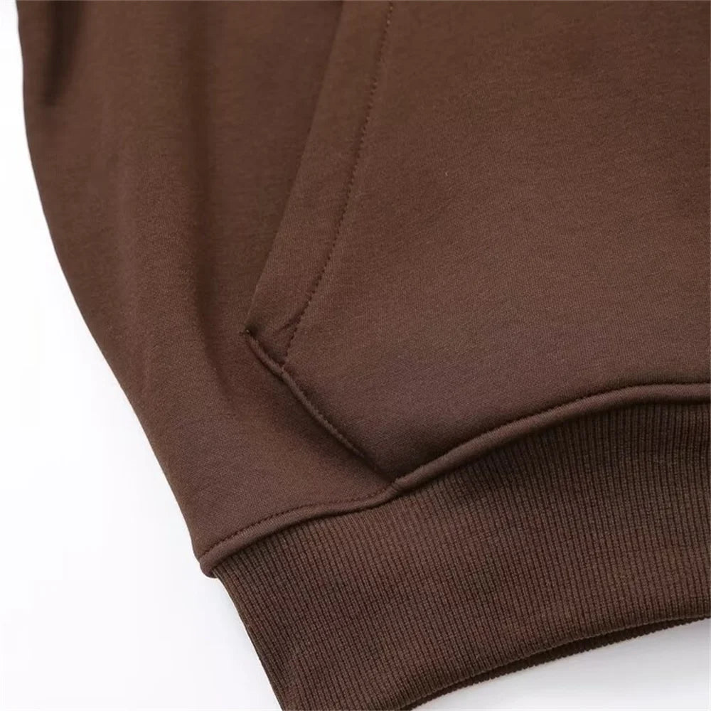 Taop&Za autumn new women's fashionable casual zipper decoration hooded long sleeved sportswear jacket wide leg pants set