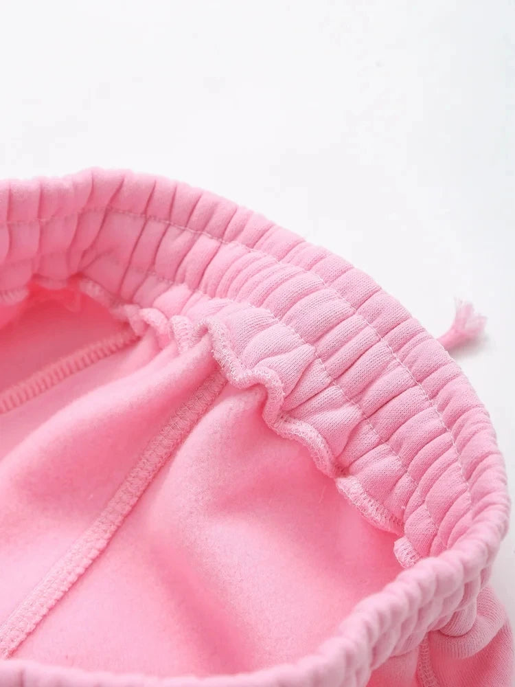 TRAFZA Women Hoodie Pant Sets Fashion Zipper Pocket Long Sleeve Casual Jacket Coat Woman Loose Elastic Waist Drawstring Trousers