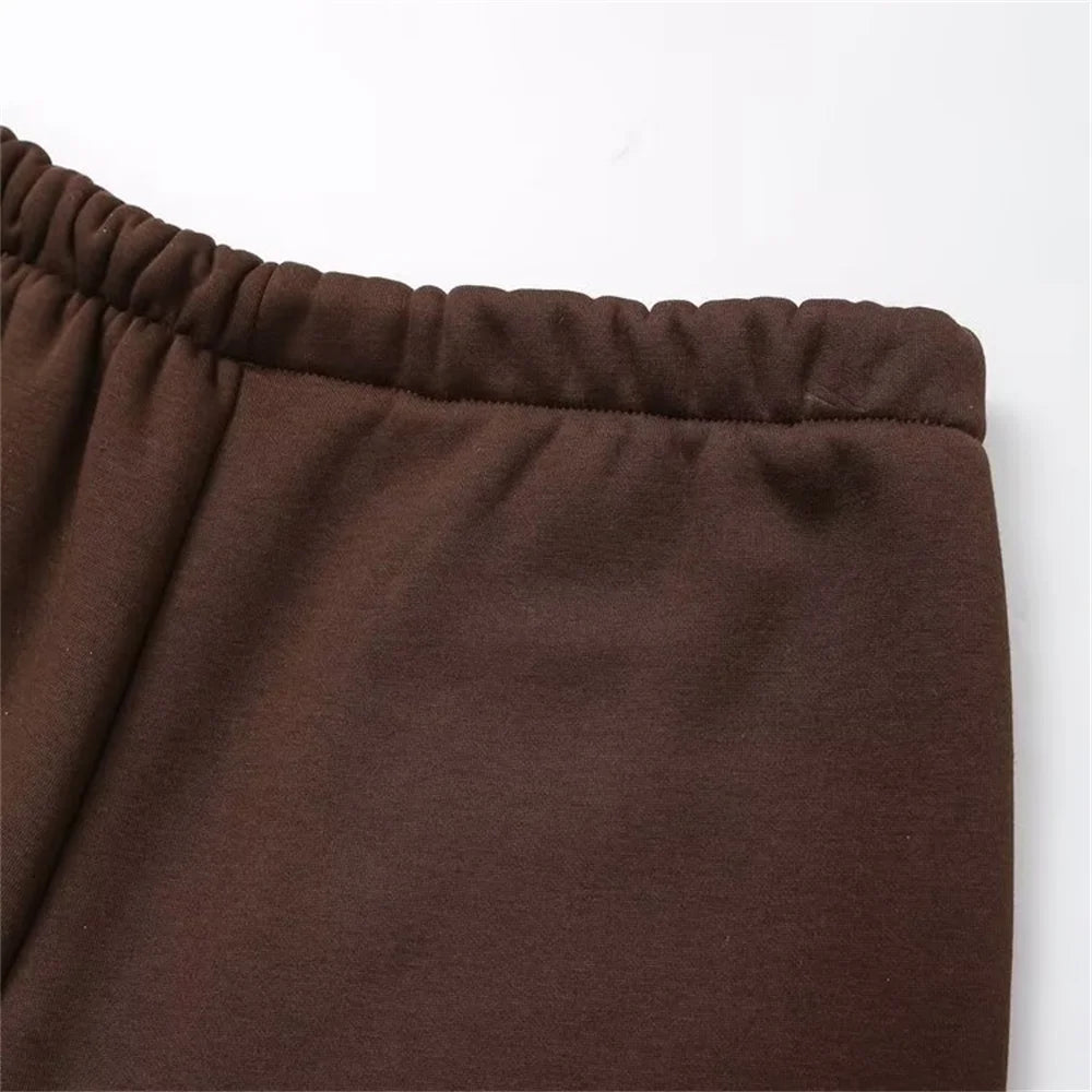 Taop&Za autumn new women's fashionable casual zipper decoration hooded long sleeved sportswear jacket wide leg pants set