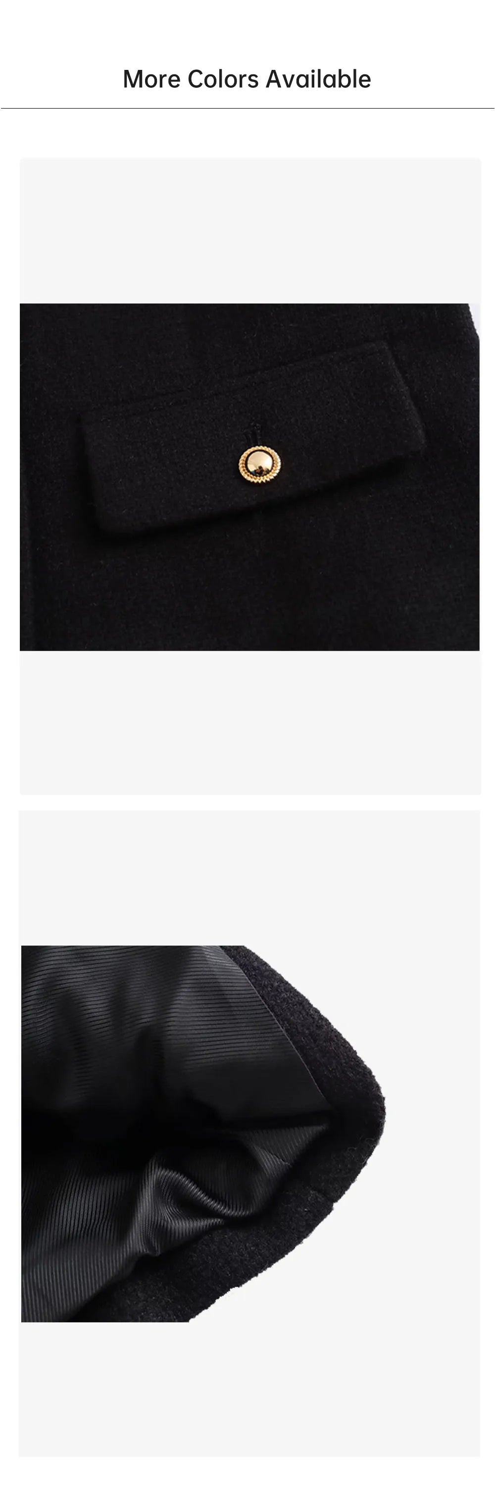 UNIZERA Winter New Product Women's Fashion and Casual Versatile Round Neck Flip Decoration Short Suit Coat