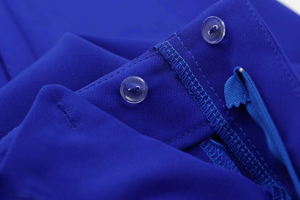 TRAFZA 2025 Women's Solid Color Office Slim Fit Pencil Pants High Waist Zipper Fly Women's Commuting Pocket Trim Pant Streetwear