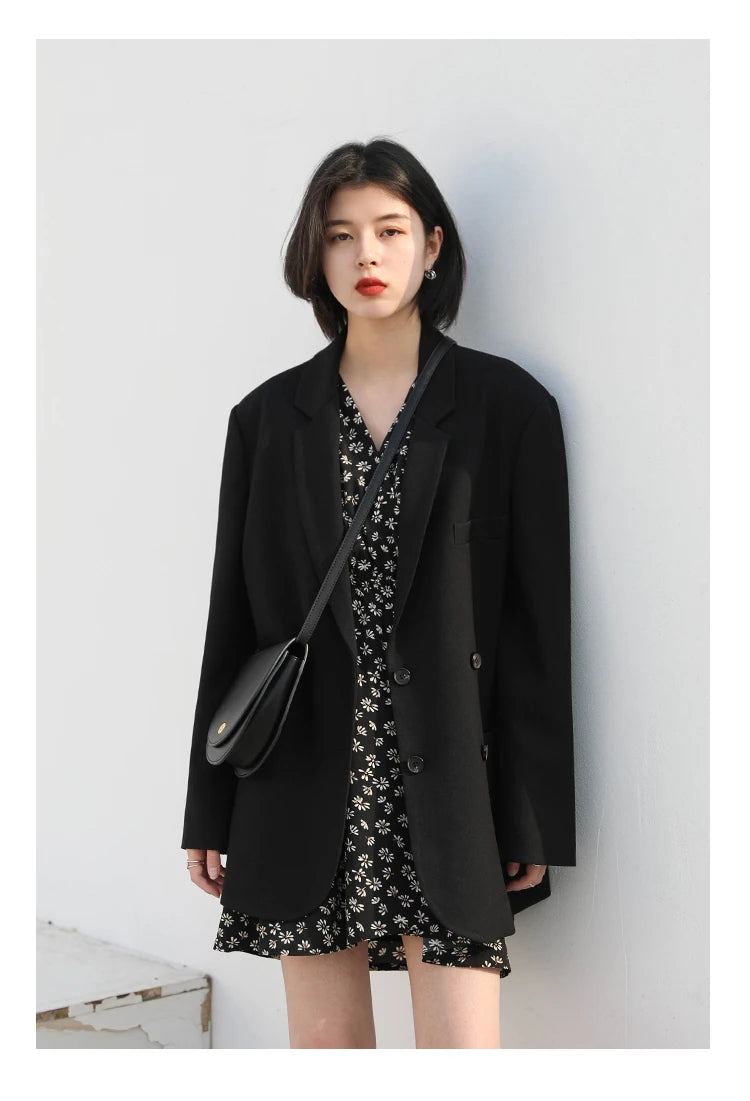 CHIC VEN Women's Blazer Korean Casual Solid Long Sleeve Coats All-match Office Lady Elegant Fashion Clothing Spring Autumn 2023