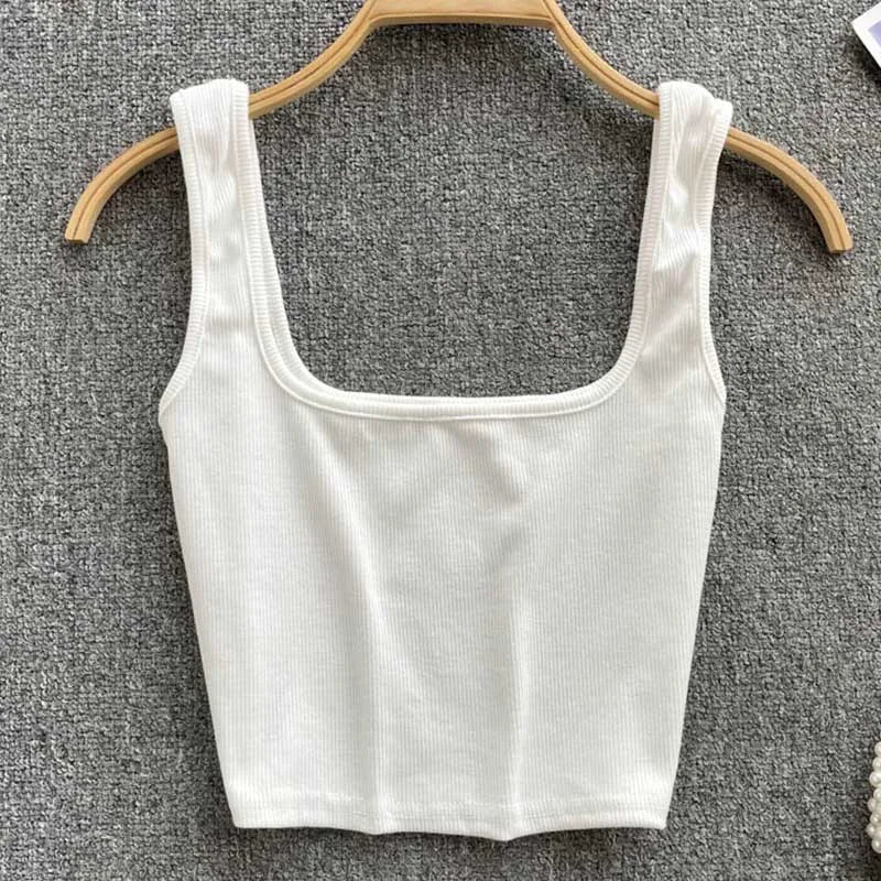 Tank Top Women Sexy Backless Y2k Top Slim Fit Bottoming Blouse Solid Crop Top Sleeveless Camis Mujer