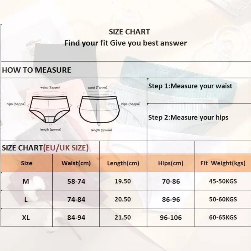 FINETOO 6PCS/SET Women's Cotton Panties Sexy Soft Striped Underpants Solid Color Briefs Female Comfortable Stretch Lingerie M-XL