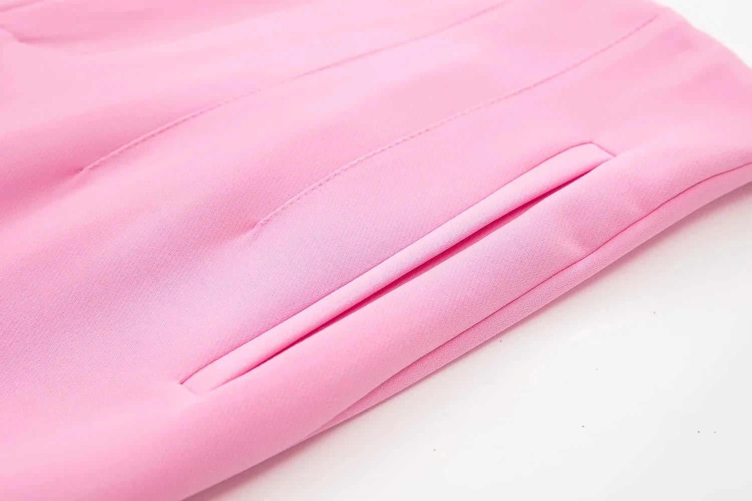 TRAFZA 2025 Women's Solid Color Office Slim Fit Pencil Pants High Waist Zipper Fly Women's Commuting Pocket Trim Pant Streetwear