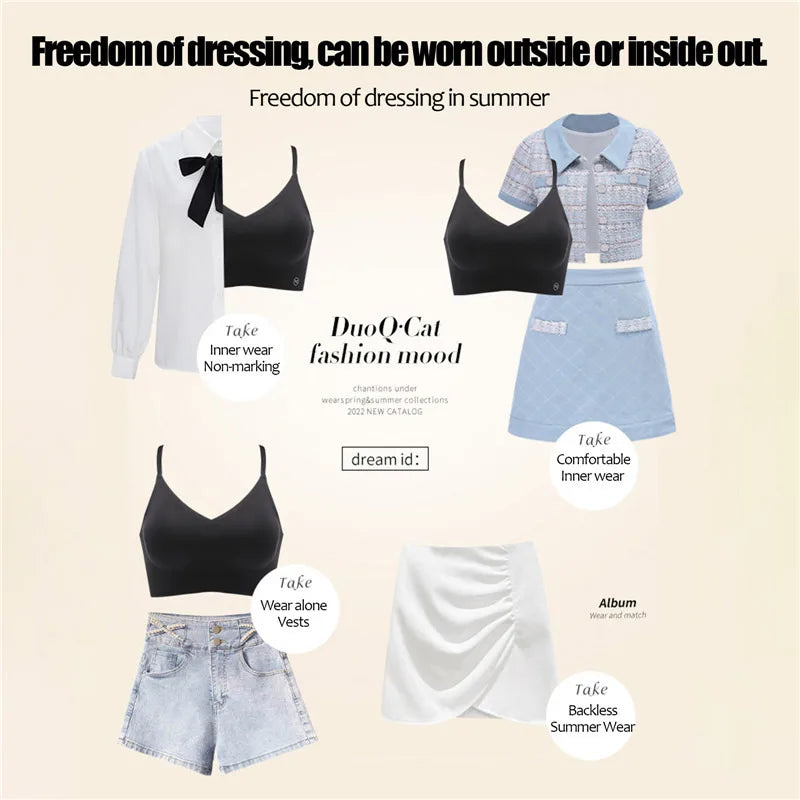 Women Invisible Bra Deep U Plunge Bras Backless Top for Dresses Sexy Lingerie with Transparent Strap Push Up Strapless Underwea