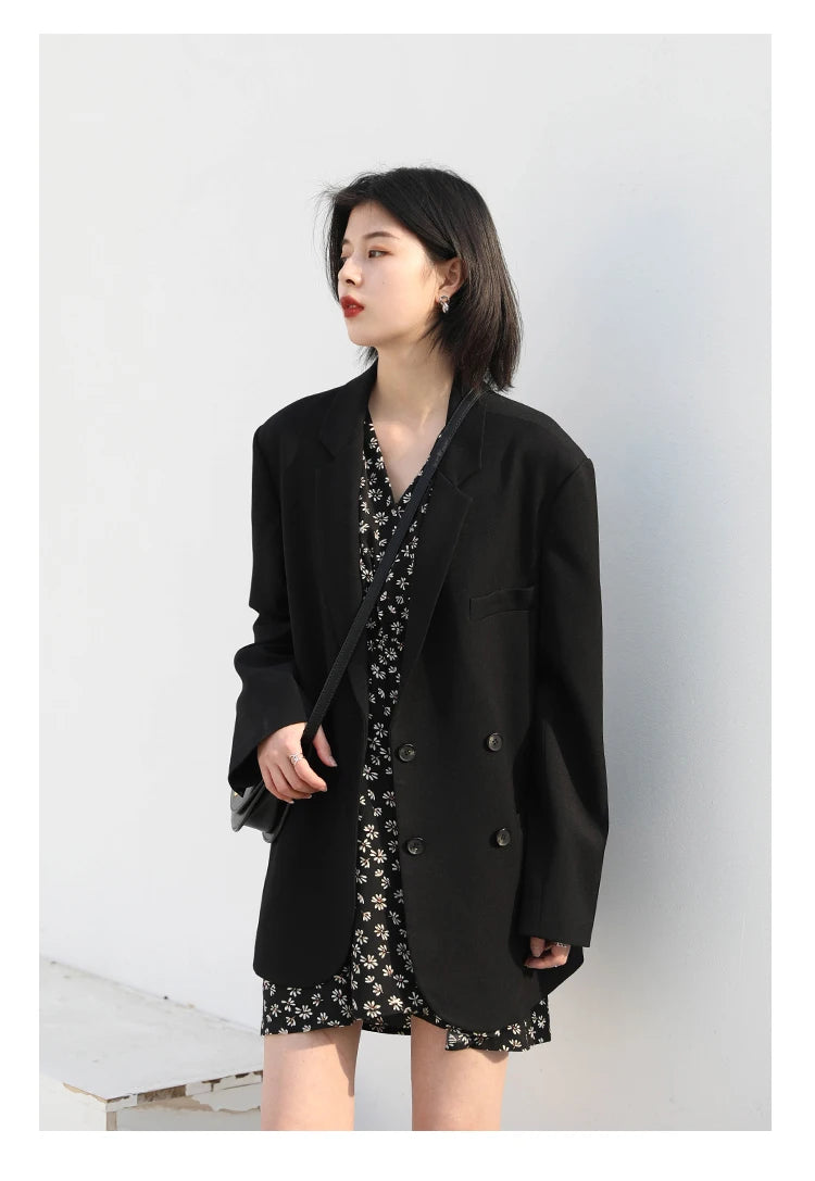 CHIC VEN Women's Blazer Korean Casual Solid Long Sleeve Coats All-match Office Lady Elegant Fashion Clothing Spring Autumn 2023
