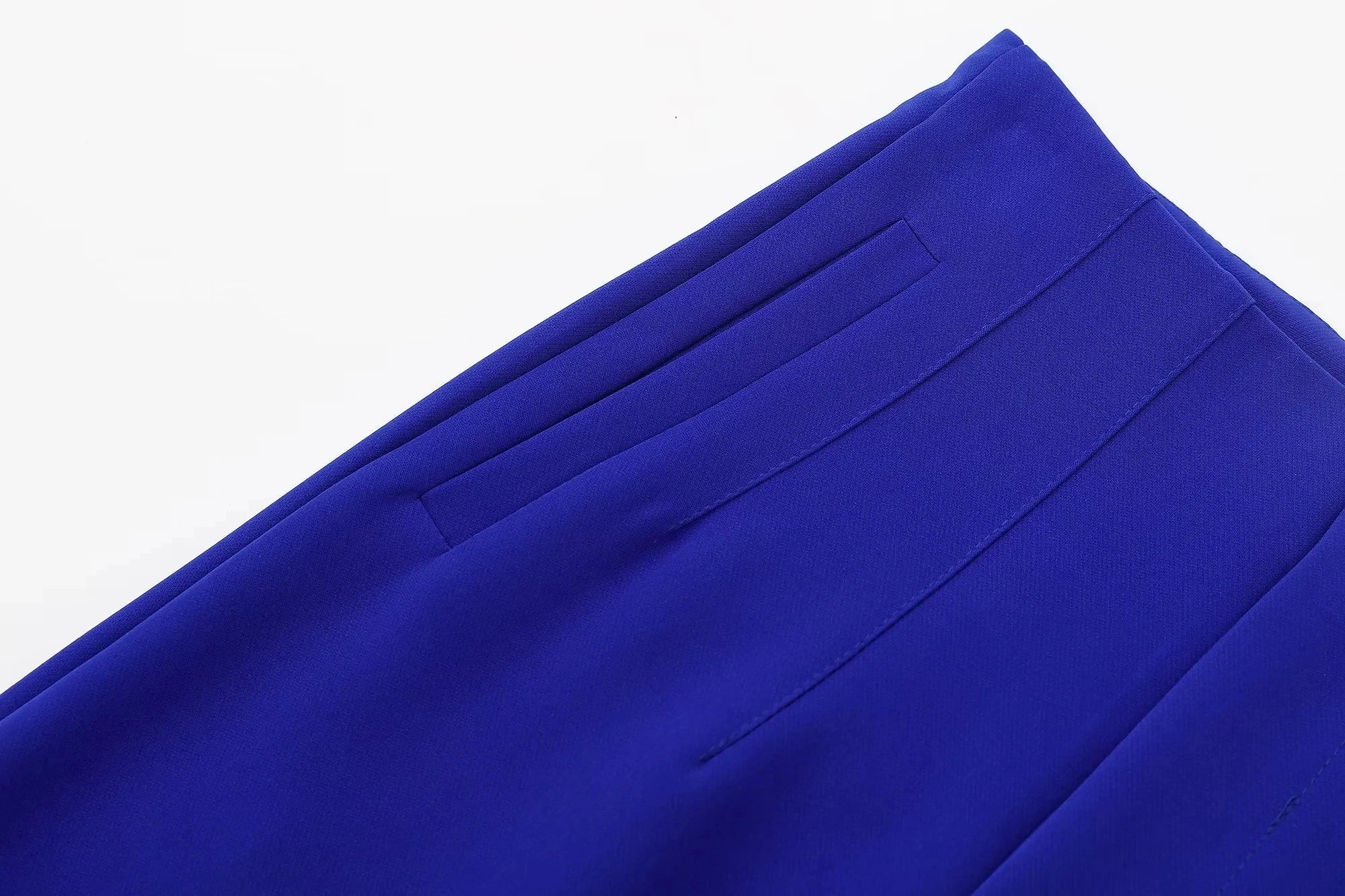 TRAFZA 2025 Women's Solid Color Office Slim Fit Pencil Pants High Waist Zipper Fly Women's Commuting Pocket Trim Pant Streetwear