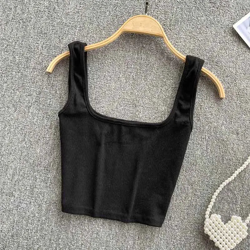 Tank Top Women Sexy Backless Y2k Top Slim Fit Bottoming Blouse Solid Crop Top Sleeveless Camis Mujer