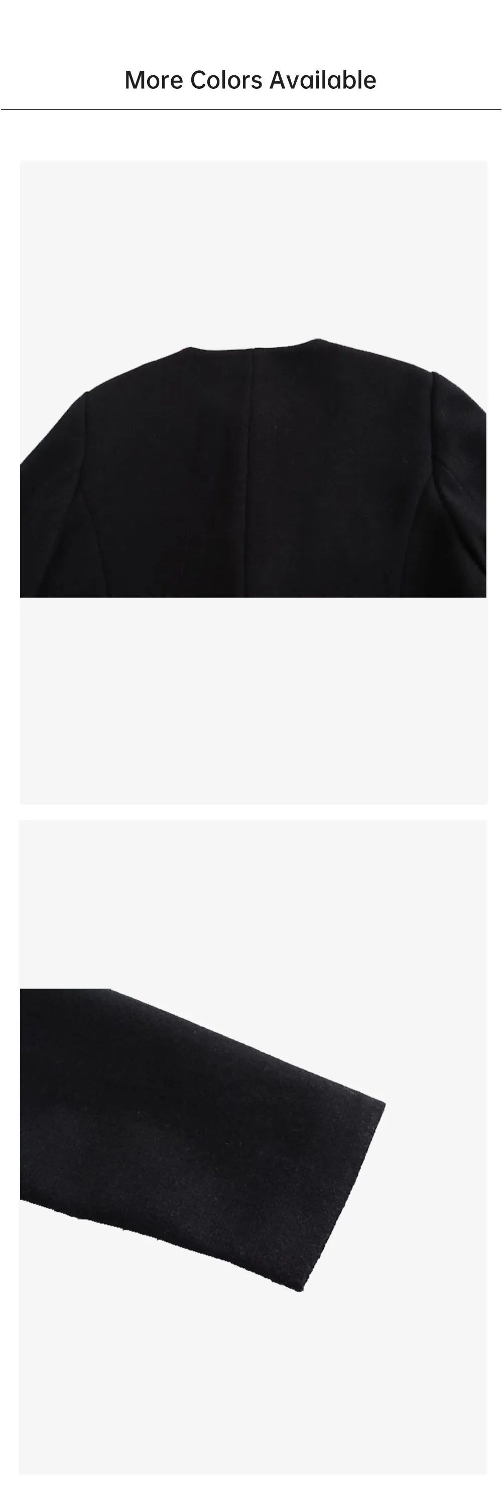 UNIZERA Winter New Product Women's Fashion and Casual Versatile Round Neck Flip Decoration Short Suit Coat