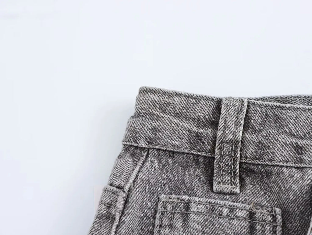 TRAFZA 2025 Summer Women's Fashionable Straight Jeans High Waist Vintage Zipper Women's Casual Jeans Commuting Streetwear Y2K