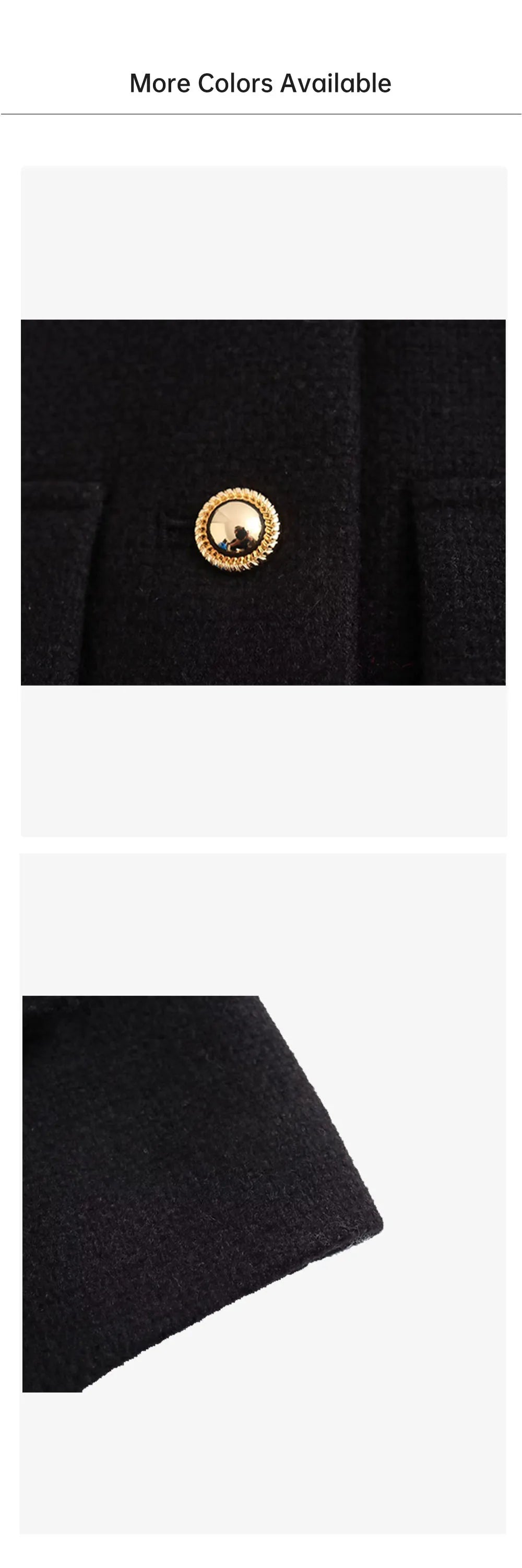 UNIZERA Winter New Product Women's Fashion and Casual Versatile Round Neck Flip Decoration Short Suit Coat