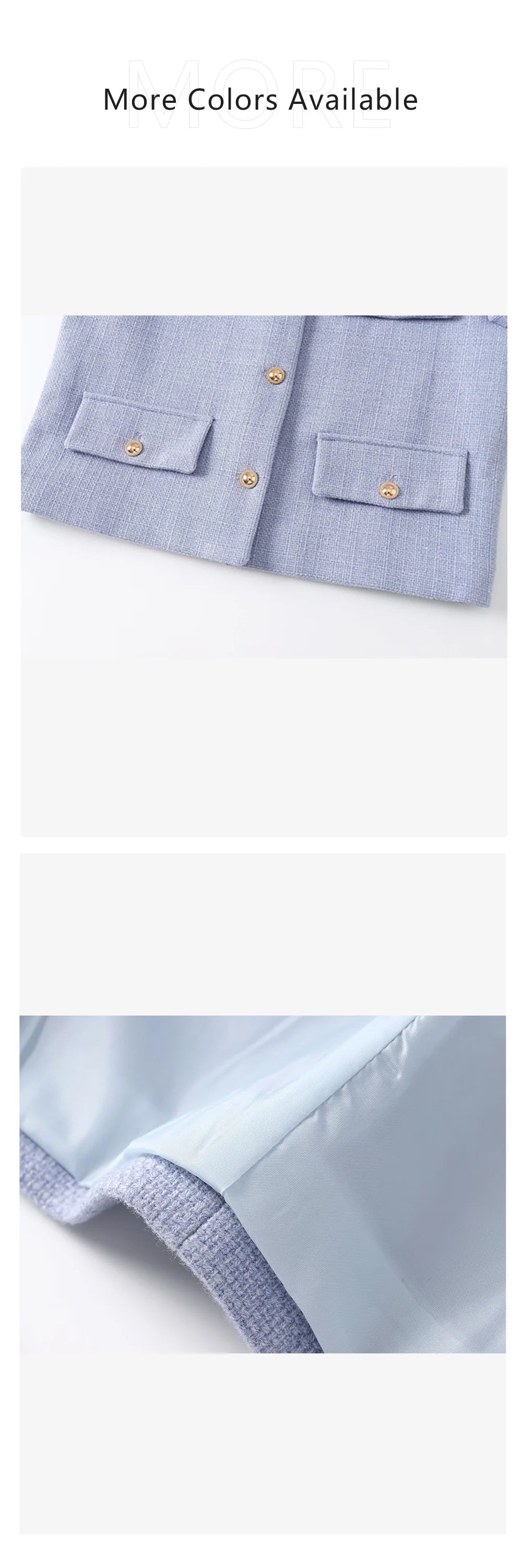 UNIZERA Winter New Product Women's Fashion and Casual Versatile Round Neck Flip Decoration Short Suit Coat