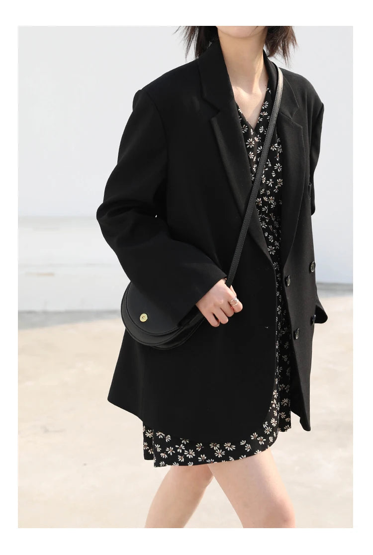 CHIC VEN Women's Blazer Korean Casual Solid Long Sleeve Coats All-match Office Lady Elegant Fashion Clothing Spring Autumn 2023