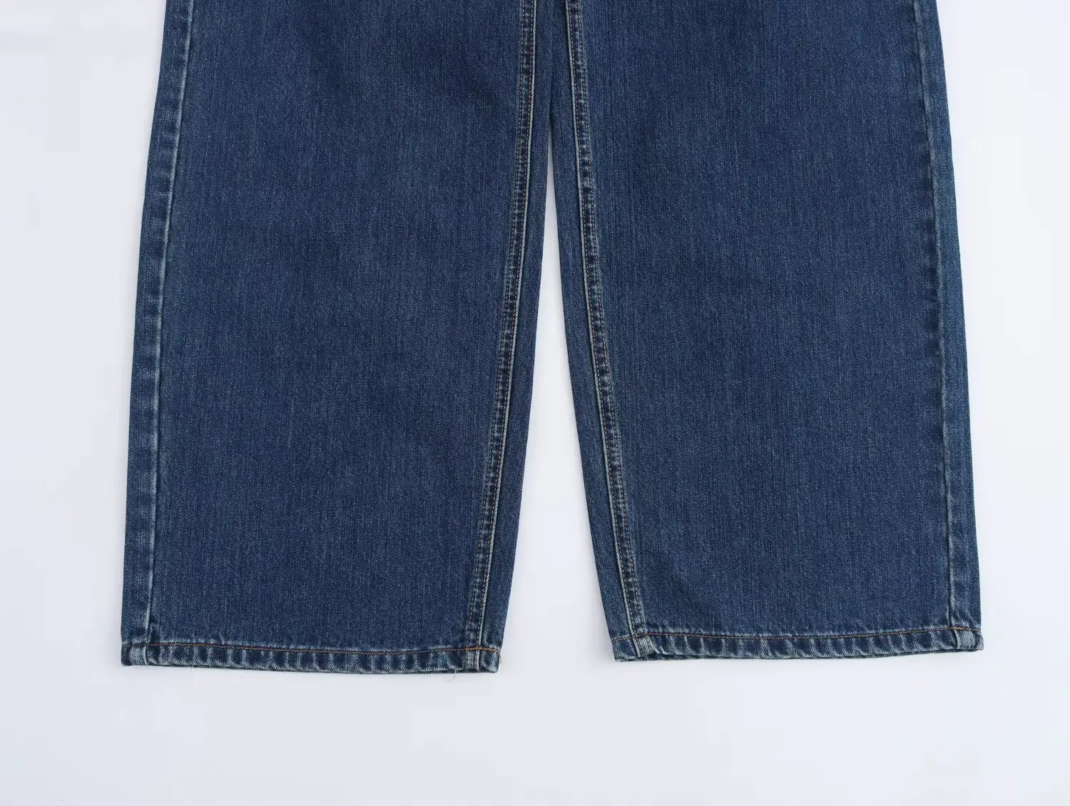 TRAFZA 2025 Summer Women's Fashionable Straight Jeans High Waist Vintage Zipper Women's Casual Jeans Commuting Streetwear Y2K