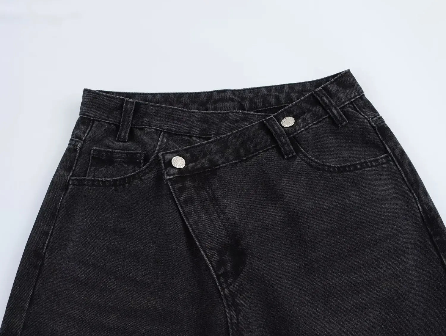 TRAFZA 2025 Summer Women's Fashionable Straight Jeans High Waist Vintage Zipper Women's Casual Jeans Commuting Streetwear Y2K