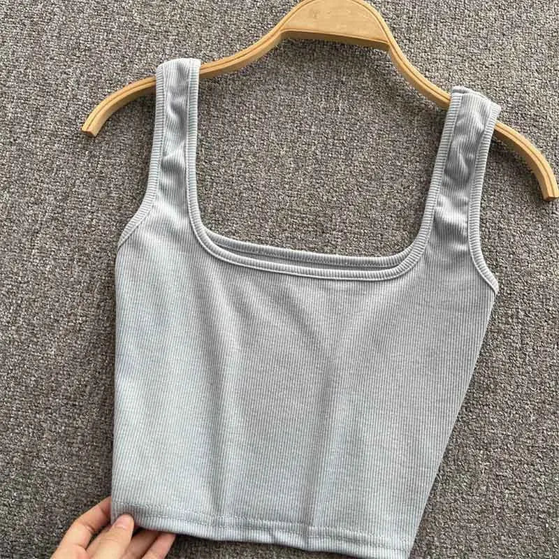 Tank Top Women Sexy Backless Y2k Top Slim Fit Bottoming Blouse Solid Crop Top Sleeveless Camis Mujer