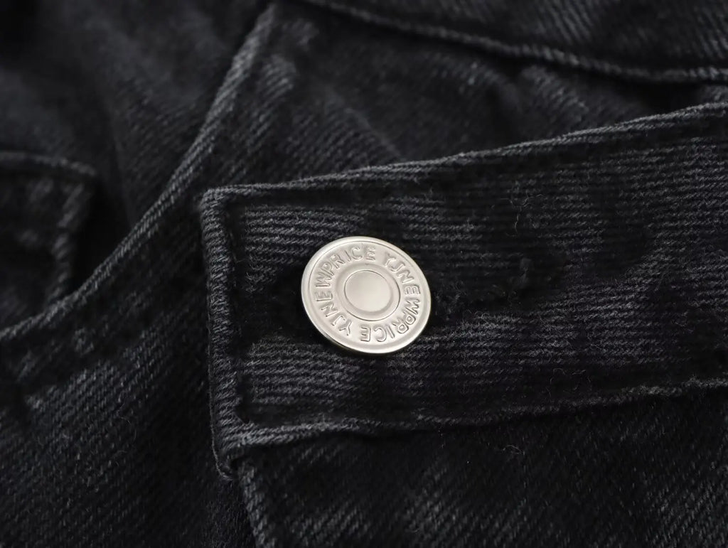 TRAFZA 2025 Summer Women's Fashionable Straight Jeans High Waist Vintage Zipper Women's Casual Jeans Commuting Streetwear Y2K