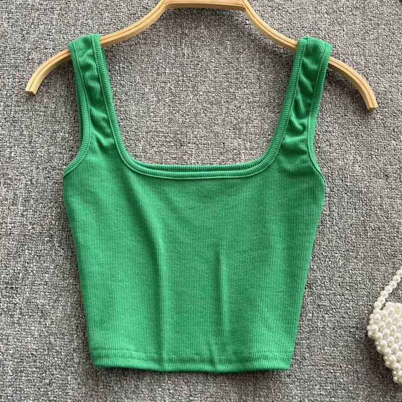 Tank Top Women Sexy Backless Y2k Top Slim Fit Bottoming Blouse Solid Crop Top Sleeveless Camis Mujer