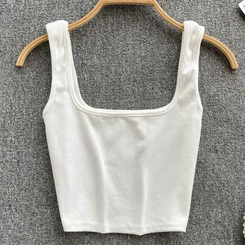 Tank Top Women Sexy Backless Y2k Top Slim Fit Bottoming Blouse Solid Crop Top Sleeveless Camis Mujer