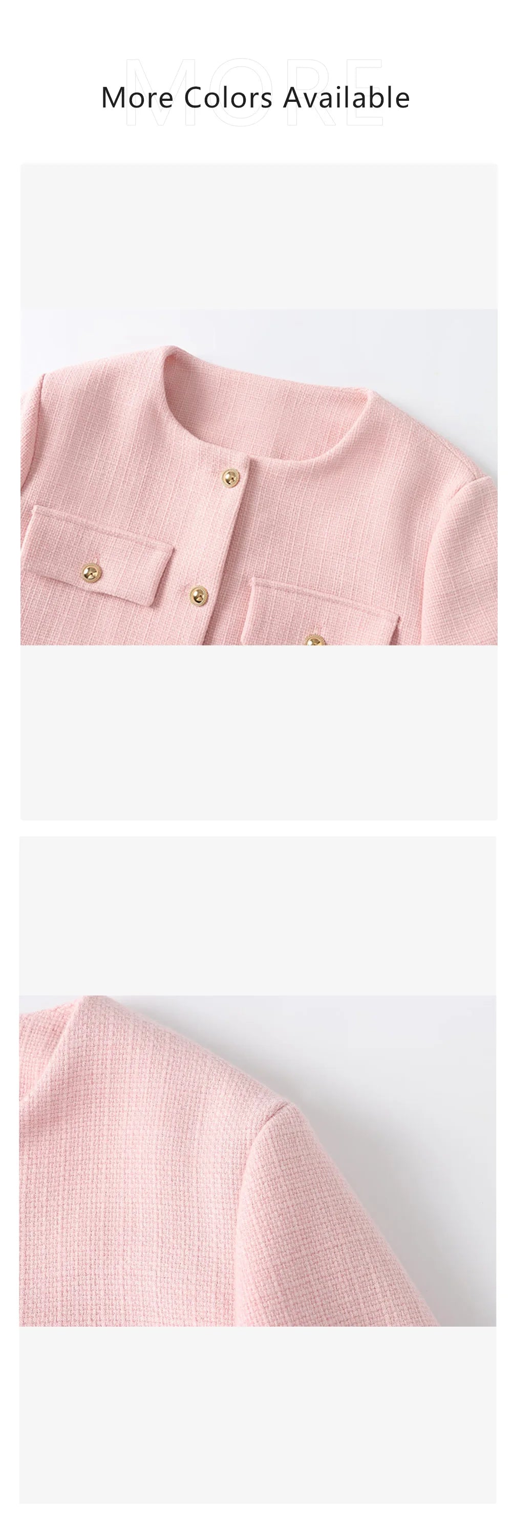 UNIZERA Winter New Product Women's Fashion and Casual Versatile Round Neck Flip Decoration Short Suit Coat