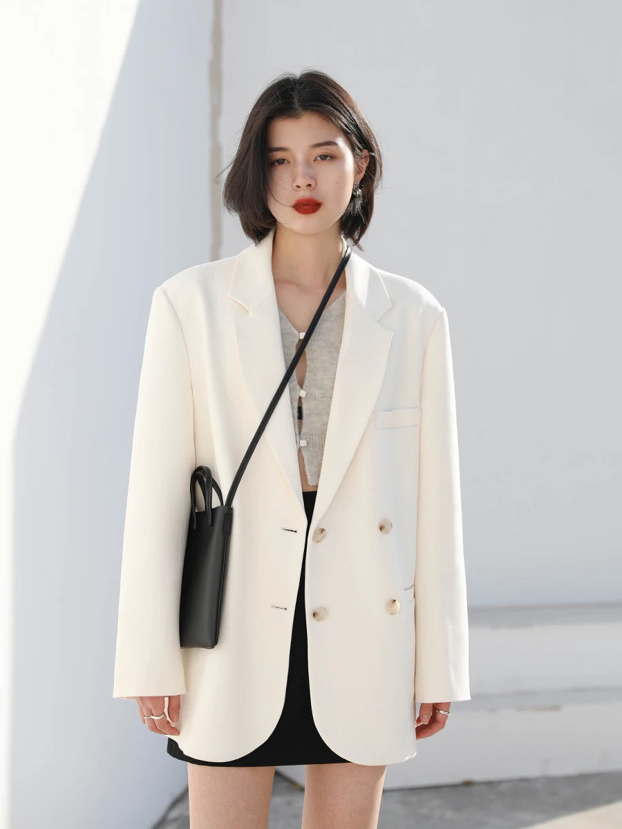CHIC VEN Women's Blazer Korean Casual Solid Long Sleeve Coats All-match Office Lady Elegant Fashion Clothing Spring Autumn 2023