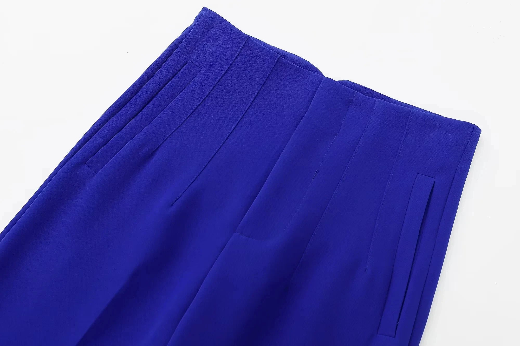 TRAFZA 2025 Women's Solid Color Office Slim Fit Pencil Pants High Waist Zipper Fly Women's Commuting Pocket Trim Pant Streetwear