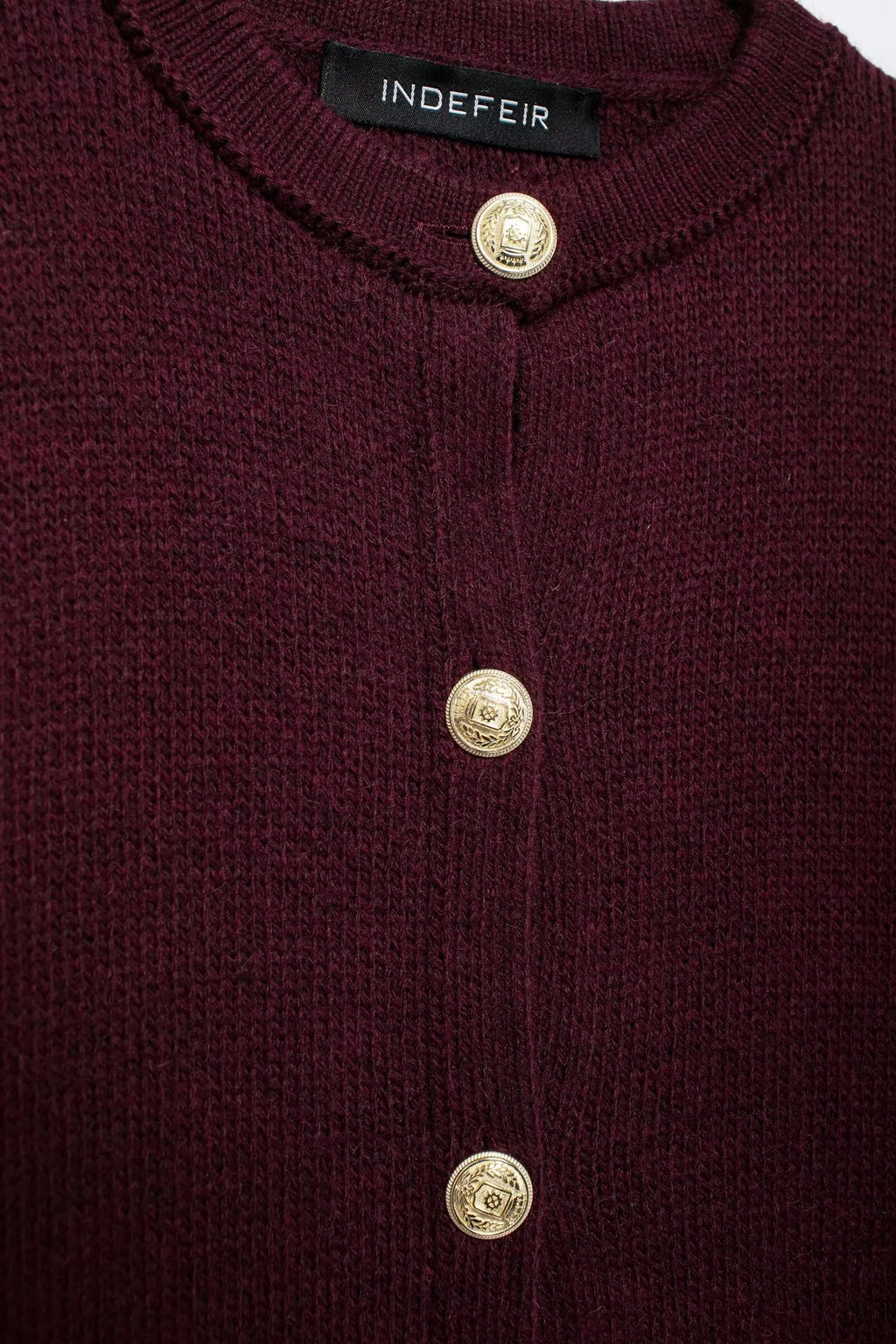 TRAFZA Women's Winter Slim Short Knitted Cardigan Jacket Retro Round Neck Gold Breasted Decoration Elegant Women's Casual Jacket