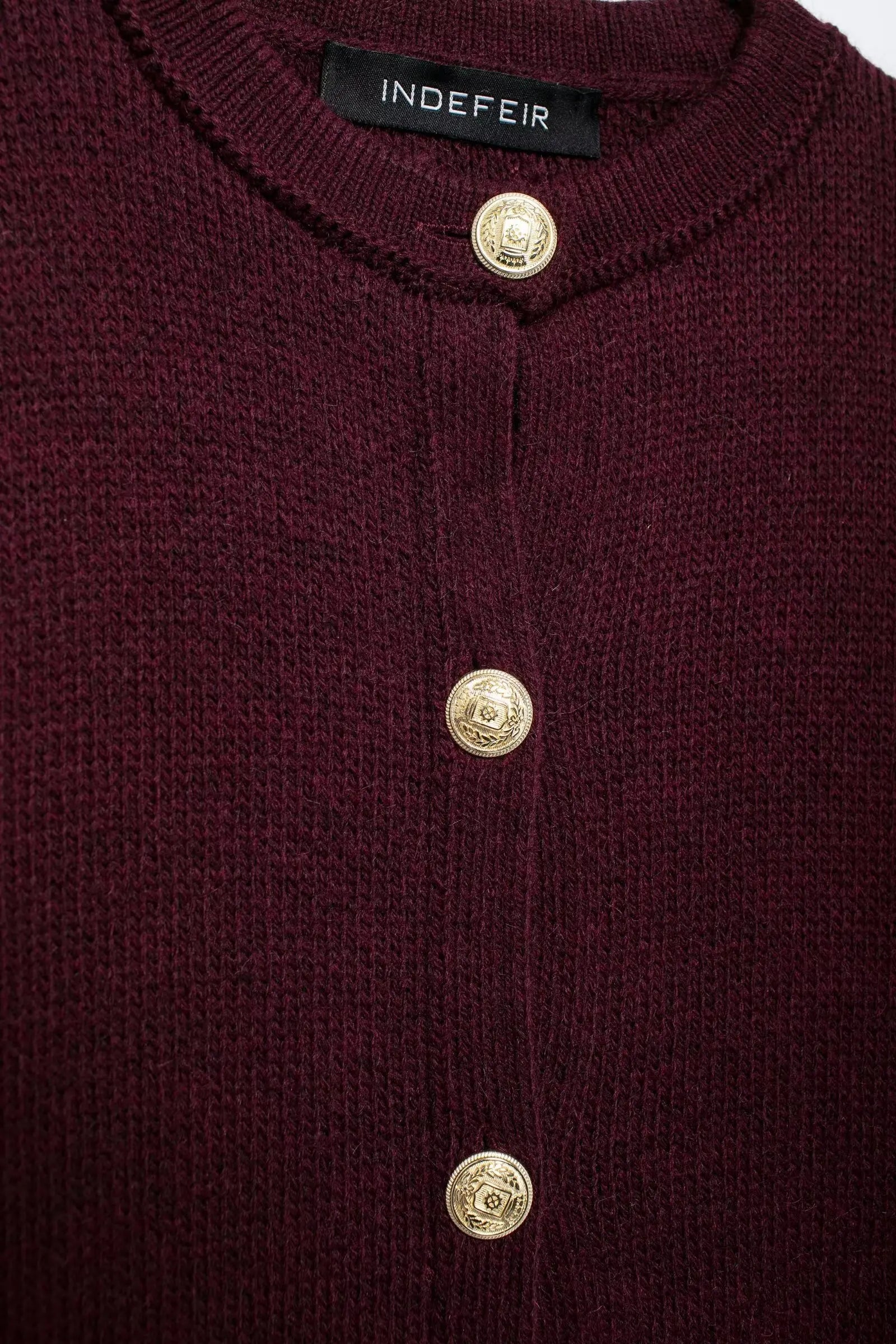 TRAFZA Women's Winter Slim Short Knitted Cardigan Jacket Retro Round Neck Gold Breasted Decoration Elegant Women's Casual Jacket