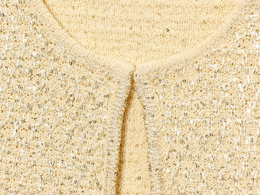 MYST&ZA2025 Summer New Product Temperament Elegant Sequin Knitted Jacket + Sequin Knitted Suspender Top Set