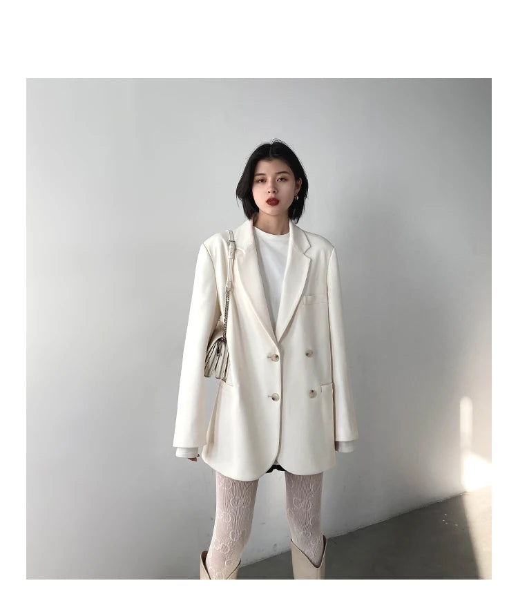 CHIC VEN Women's Blazer Korean Casual Solid Long Sleeve Coats All-match Office Lady Elegant Fashion Clothing Spring Autumn 2023